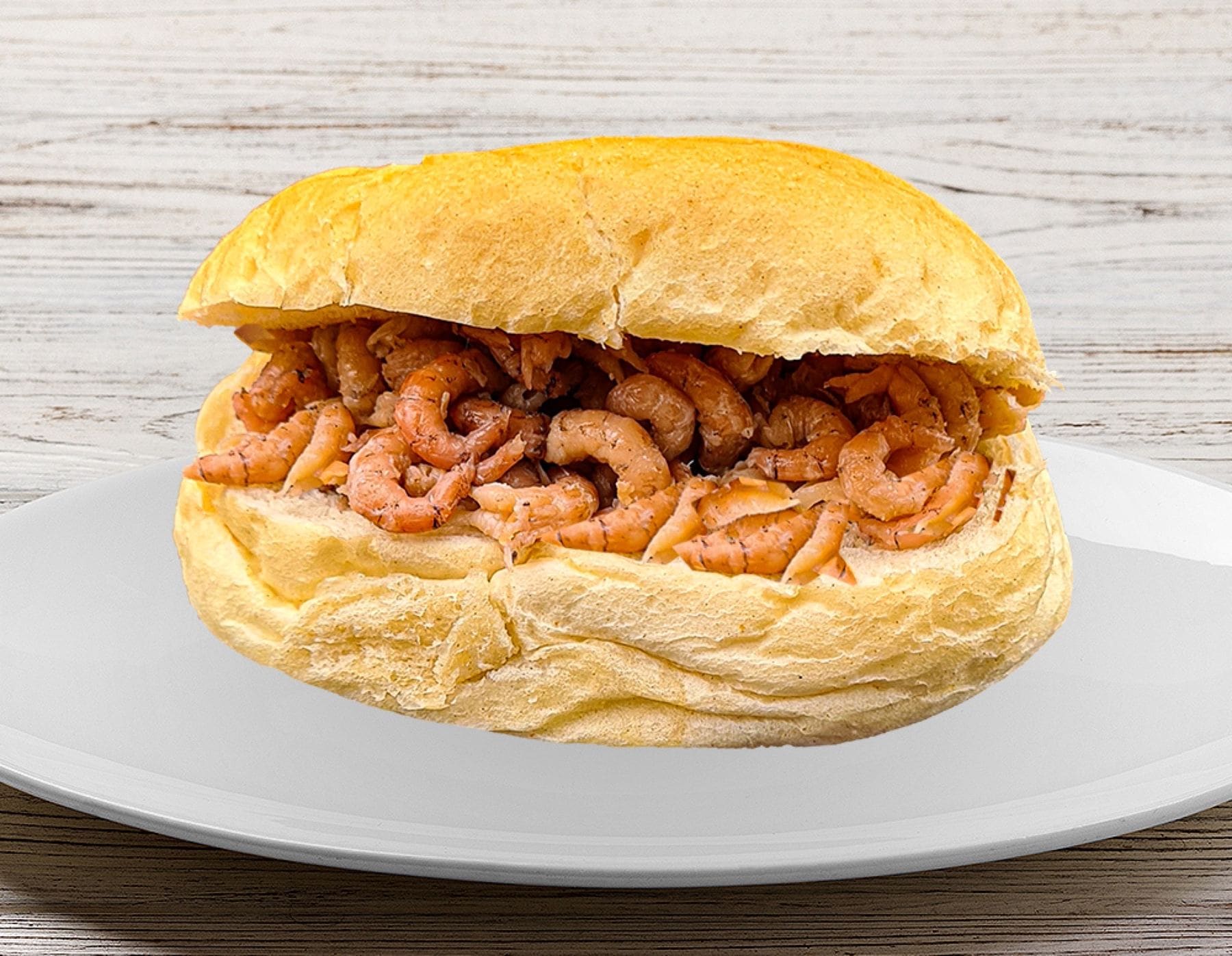 Brötchen mit Krabben.