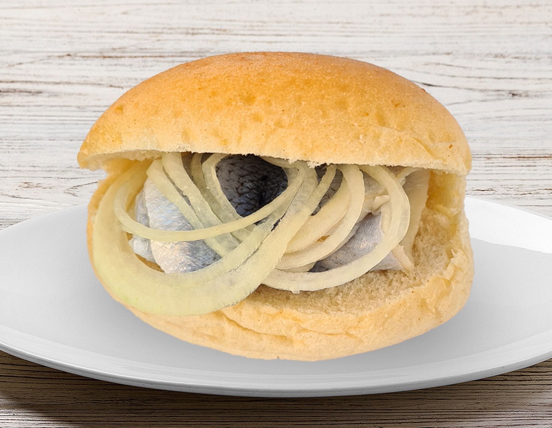 Brötchen mit Rollmops.